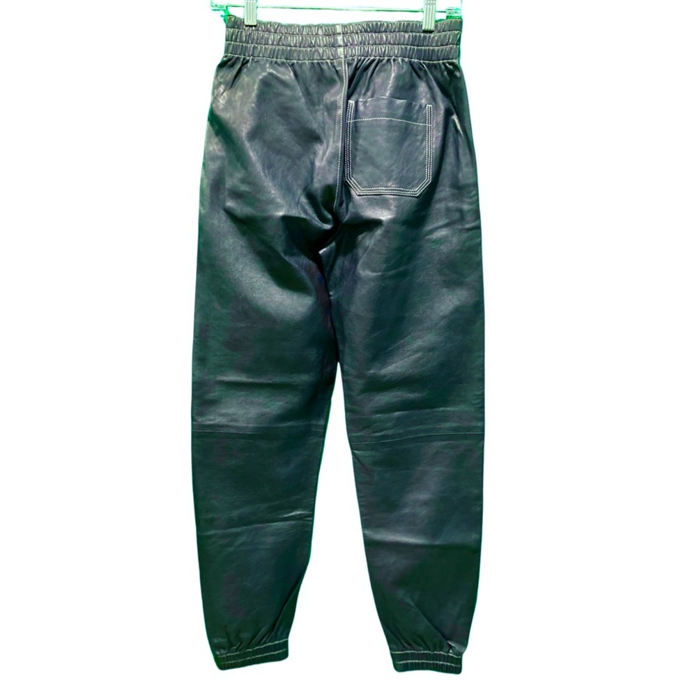 NWT Polo Ralph Lauren Blue Label Navy Leather Joggers - Sz XS - Picture 6 of 10